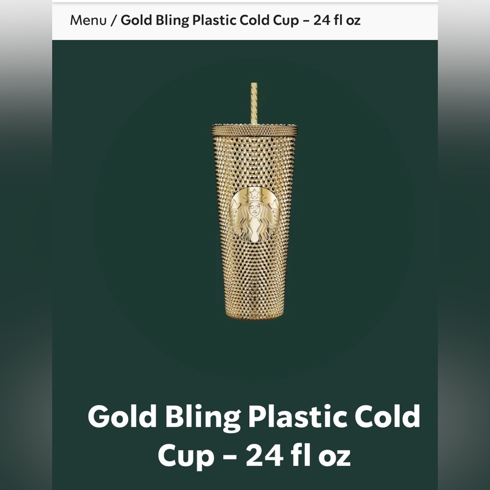 NWT Starbuck Studded Gold Cup